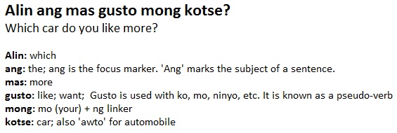 Sample Phrases from Tagalog Phrases Defined